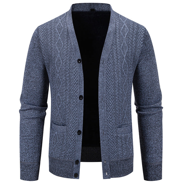 Herren klassische Strickjacke mit strukturiertem Design und praktischen Taschen Echoarchiv