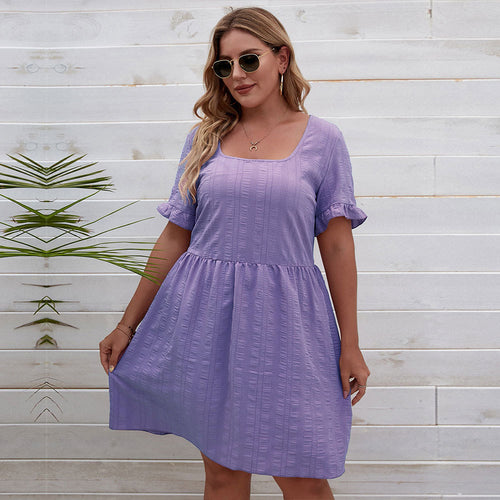 Damen lässiges Sommerkleid mit breiten Ärmeln und quadratischem Ausschnitt Echo Archiv