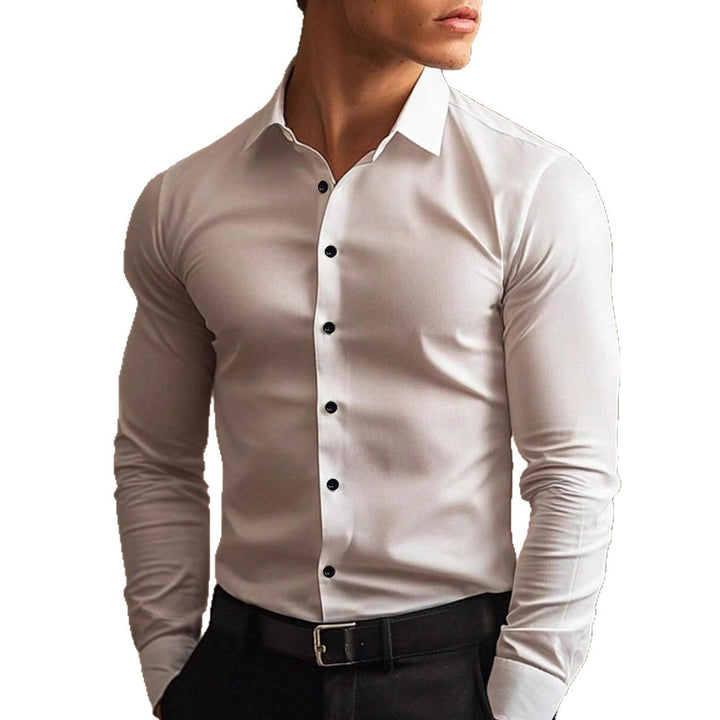 Herren Elegantes Slim-Fit Langarmhemd Echoarchiv