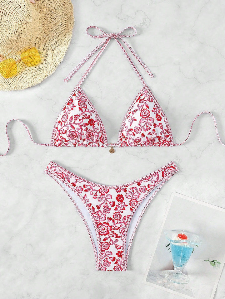 Damen Triangel-Bikini mit floraler Spitze Echo Archiv