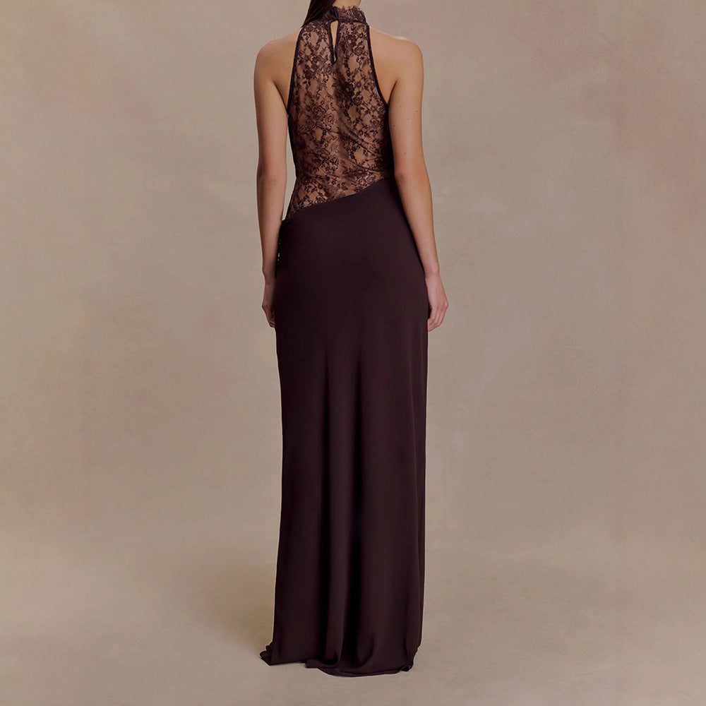 Damen Elegantes Bodenkonturen-Kleid mit exquisiter Spitzeneinlage Echo Archiv