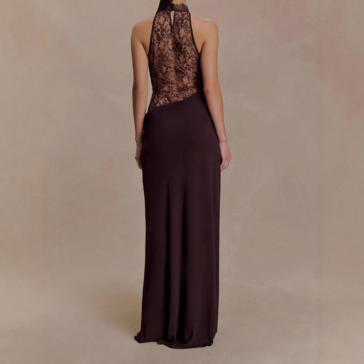 Damen Elegantes Bodenkonturen-Kleid mit exquisiter Spitzeneinlage Echo Archiv
