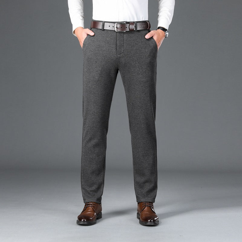 Herren Elegante Stretch-Wolloptik-Hose mit geradem Schnitt und elastischem Bund Echo Archiv