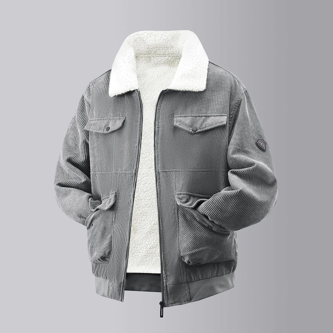 Herren kuschelige Teddy-Fleecejacke mit praktischen Brusttaschen und elastischen Bündchen Echoarchiv