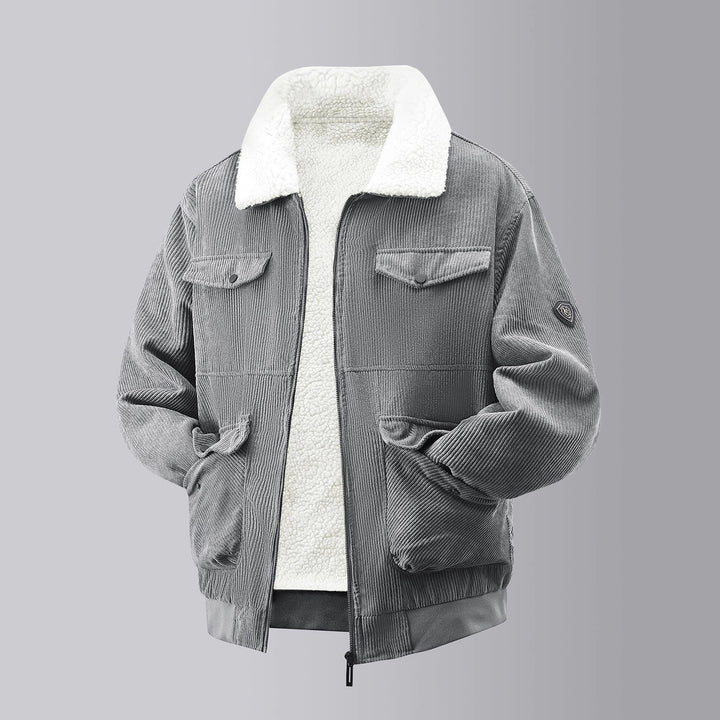 Herren kuschelige Teddy-Fleecejacke mit praktischen Brusttaschen und elastischen Bündchen Echoarchiv