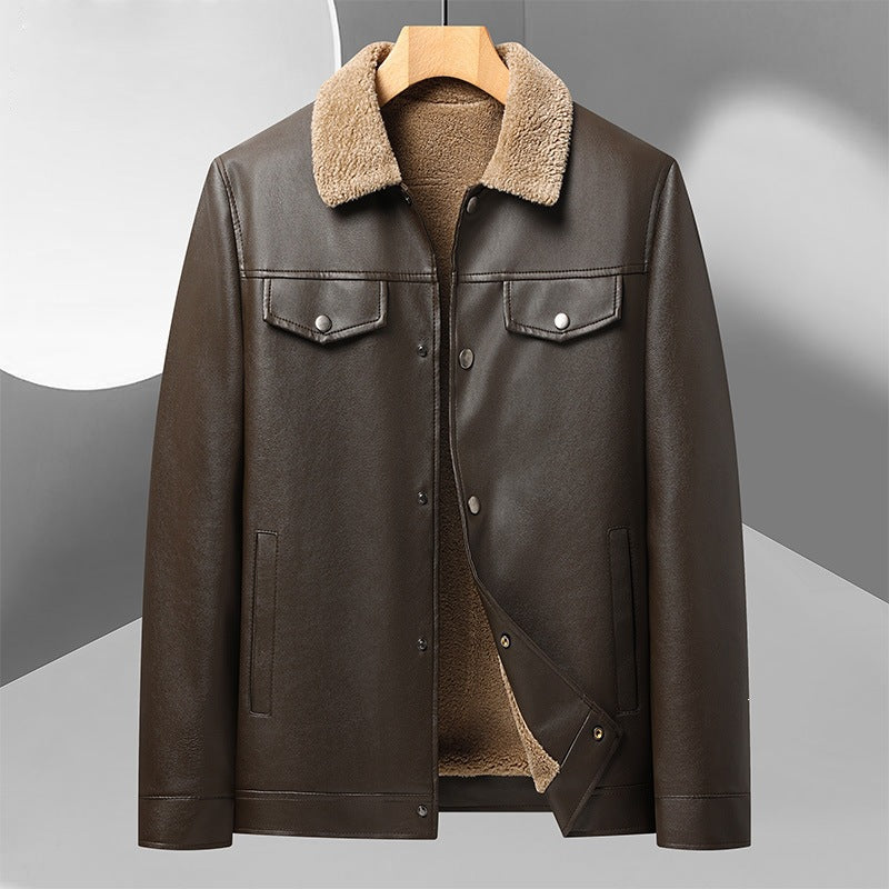 Herren Kunstlederjacke mit Teddyfutter Echo Archiv