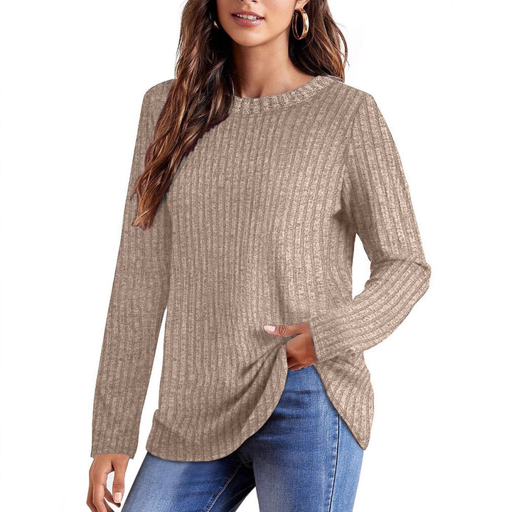 Damen Bequemes Langarmshirt mit Rippstruktur Echo Archiv