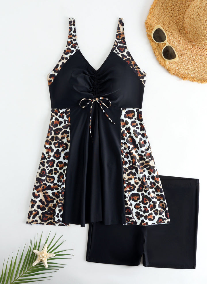 Damen Strandkleid Badeanzug mit elegantem Leopardenmuster Echo Archiv