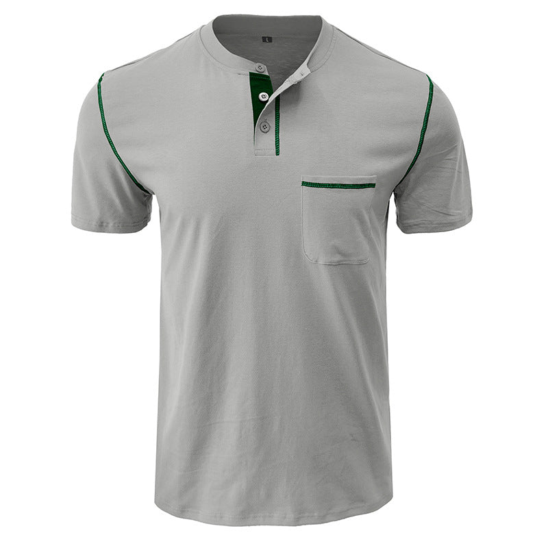 Herren Kurzarmshirt mit modischem Henley-Ausschnitt und praktischer Brusttasche Echoarchiv