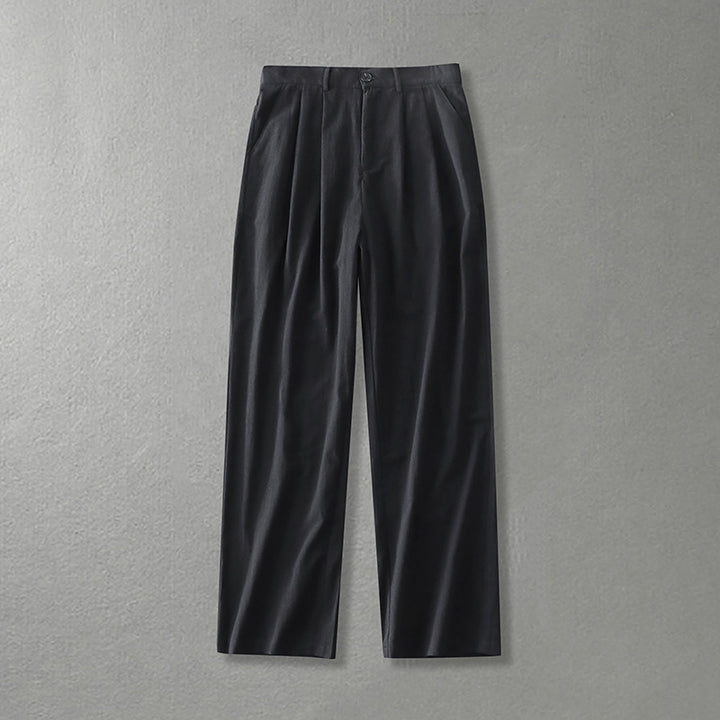 Damen Weite Bundfalten-Hose mit hoher Taille Echoarchiv