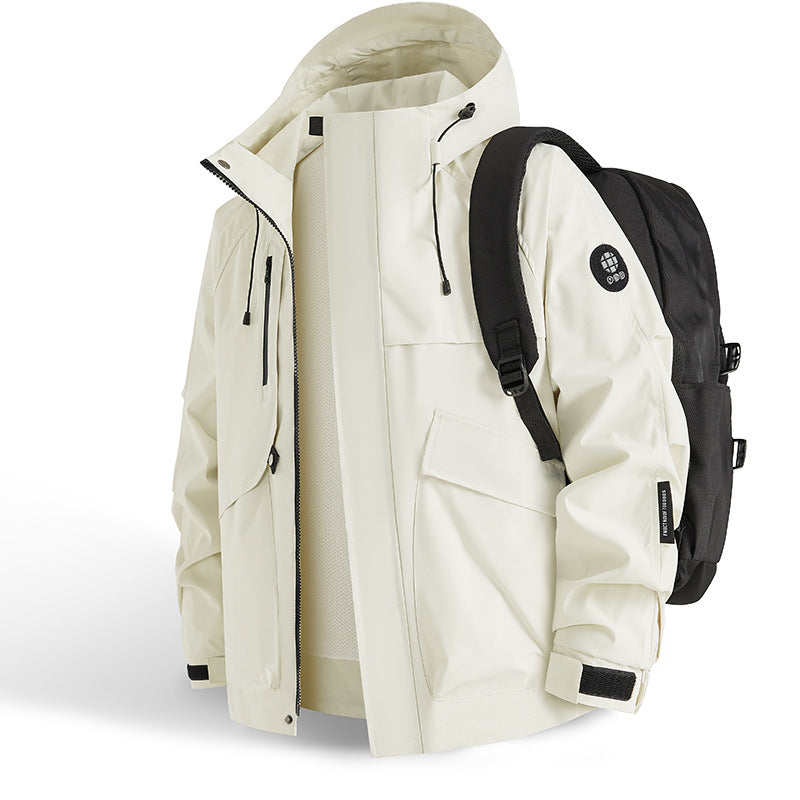 Herren technische Allwetterjacke mit praktischen Taschen und verstellbarem Kragen Echoarchiv