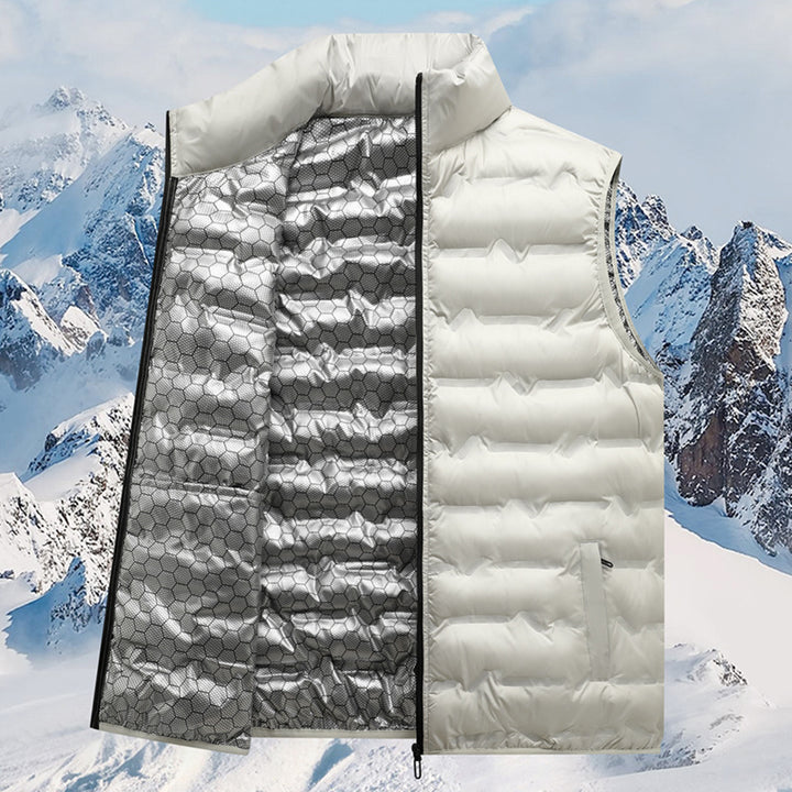 Männer Nano-Thermo-Steppweste mit reflektierender Wärme-Reflex-Innenausstattung und Stehkragen – Marzano
