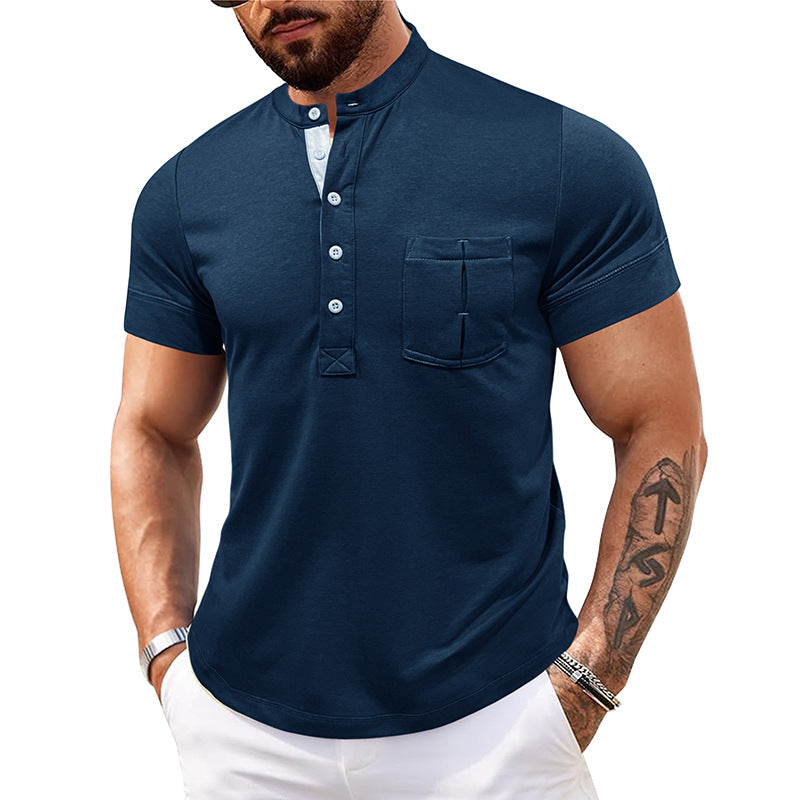 Herren Polohemd mit modernem Knopfdesign Echoarchiv