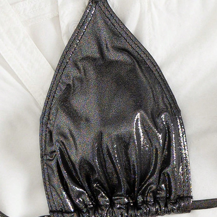 Damen Triangel-Bikini mit verstellbaren Bändern und glänzendem Design Echo Archiv