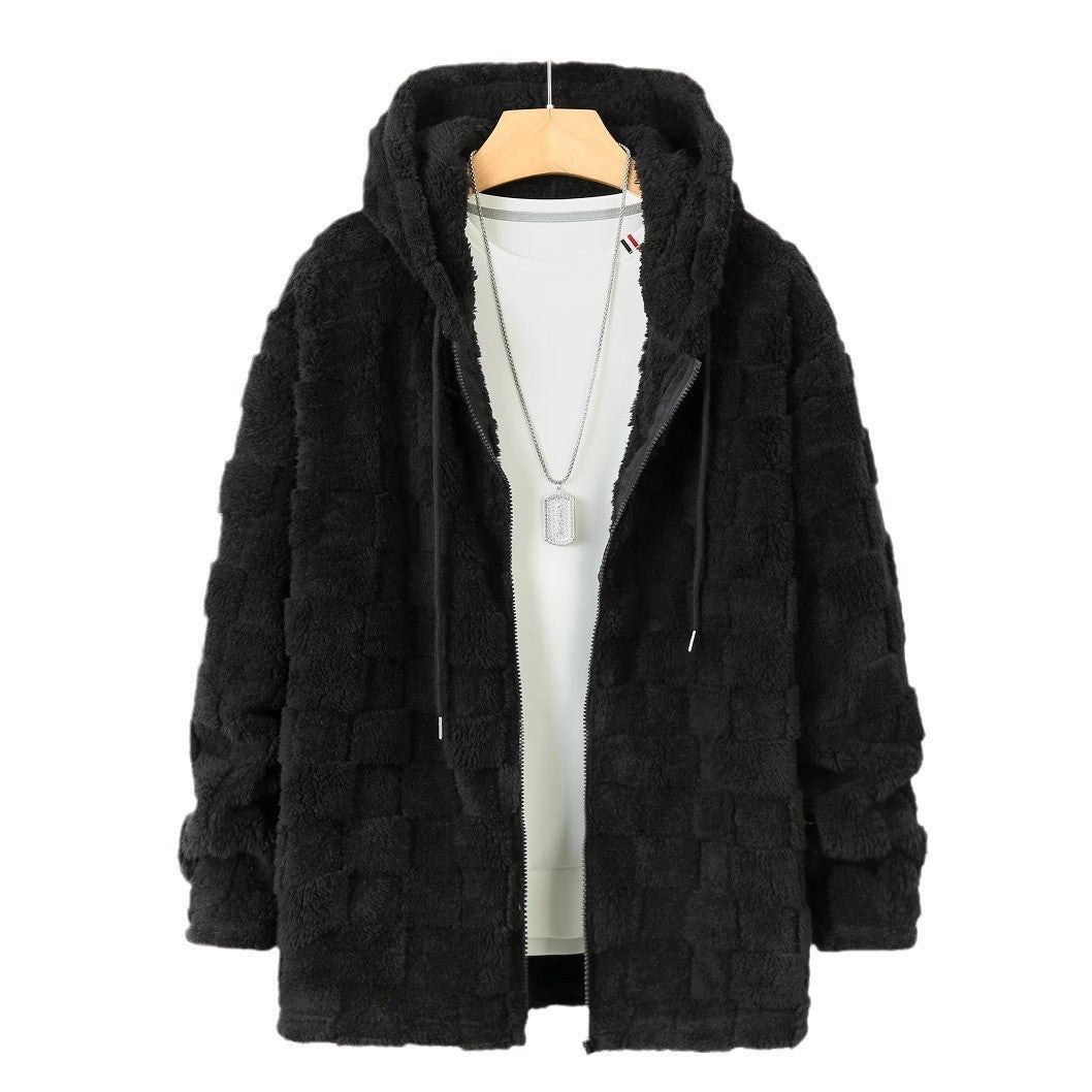 Herren Kuschelige Fleecejacke mit Kapuze und Taschen Echoarchiv