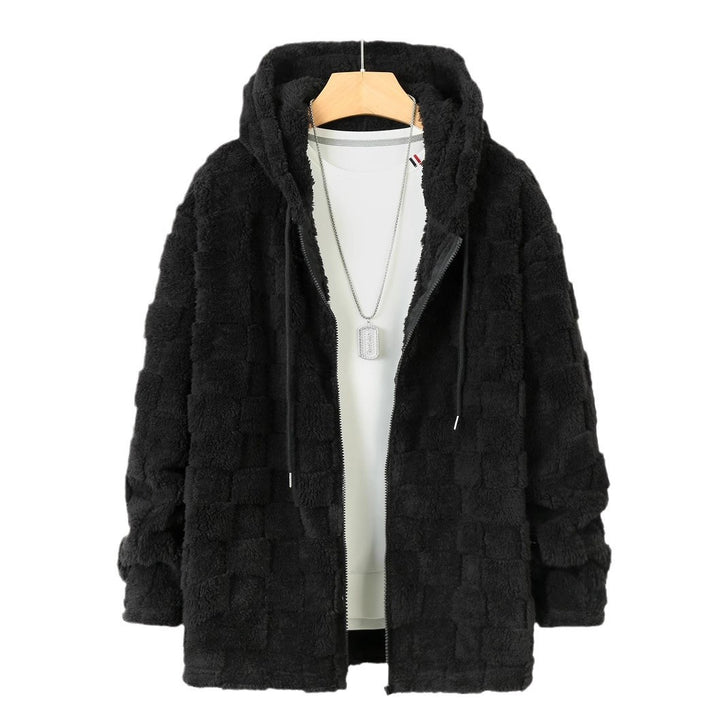 Herren Kuschelige Fleecejacke mit Kapuze und Taschen Echoarchiv