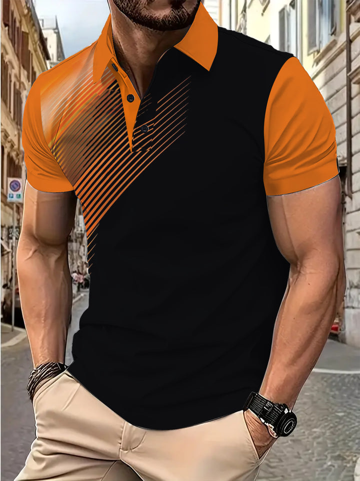 Herren Poloshirt mit modernem Grafikdesign und bequemer Passform Echoarchiv