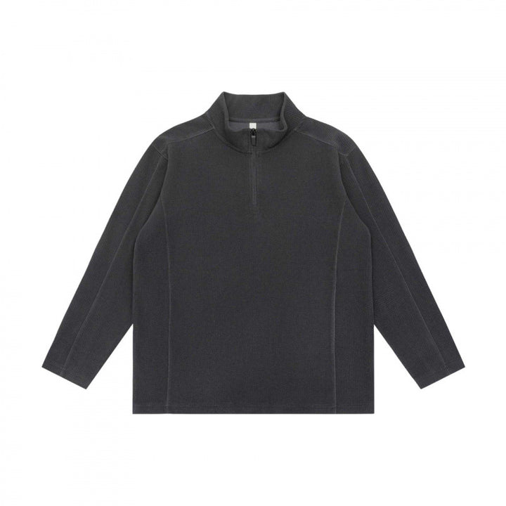 Unisex Texturierter Half‑Zip‑Strickpullover im Boxy‑Schnitt mit Stehkragen Echo Archiv