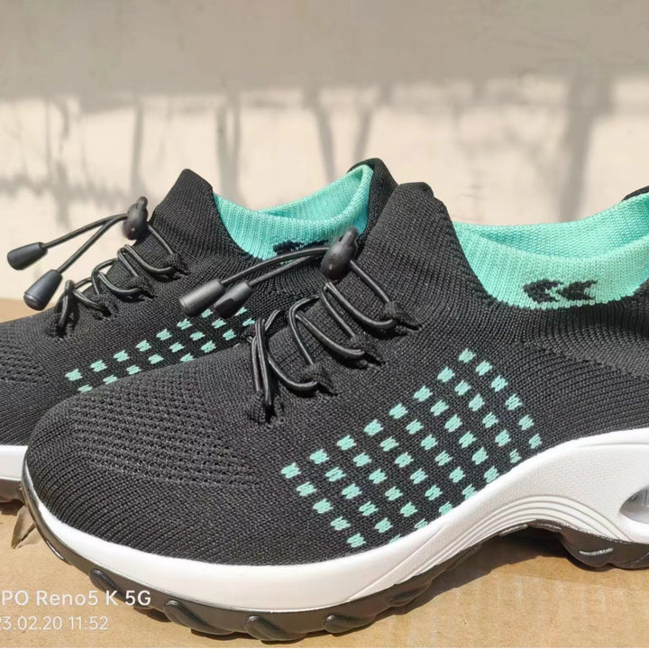 Damen nan leichte atmungsaktive Strick-Sneaker mit Luftkissen und hohem Sockenkragen Echo Archiv
