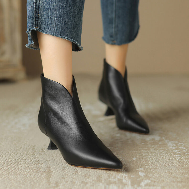 Damen nan spitze knöchelhohe Stiefelette mit niedrigem Pfennigabsatz und seitlichem Reißverschluss Echo Archiv