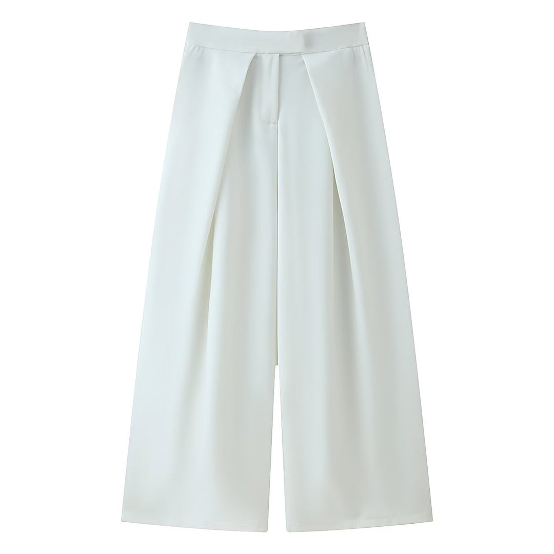 Damen weit geschnittene Culotte-Hose mit eleganten Falten und hohem Bund Echo Archiv