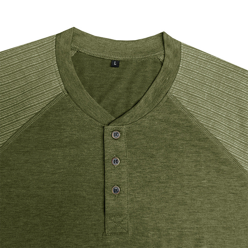 Herren Kurzarmshirt mit stilvollen Rippendetails und Knopfverschluss Echoarchiv