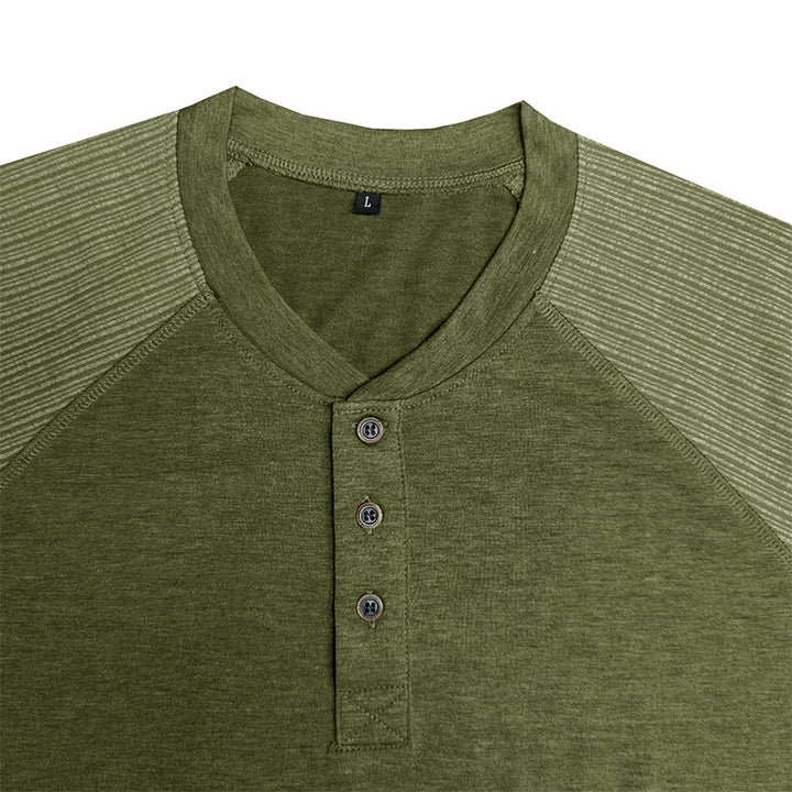 Herren Kurzarmshirt mit stilvollen Rippendetails und Knopfverschluss Echoarchiv