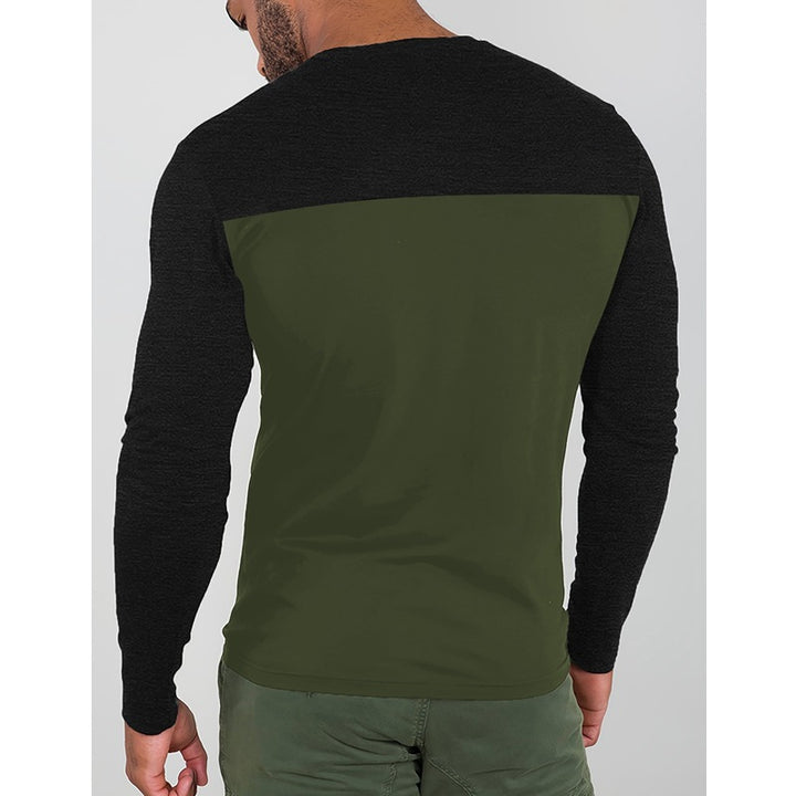 Herren Langarmshirt mit modernen Farbblockelementen und komfortablem Schnitt Echoarchiv