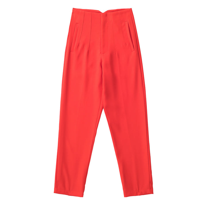 Damen Hochtaillierte tapered Anzughose mit Bügelfalte und Paspeltaschen Echo Archiv