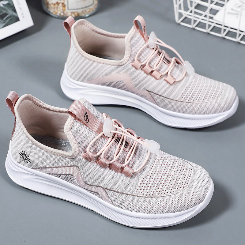 Damen nan gestrickte Slip-On-Sneaker mit elastischer Schnürung, gepolsterter Innenfütterung und dämpfender Profilsohle Echo Archiv