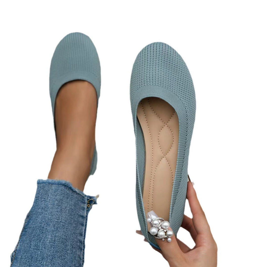 Damen bequeme Ballerinas aus elastischem Gewebe mit formschöner Sohle Echoarchiv