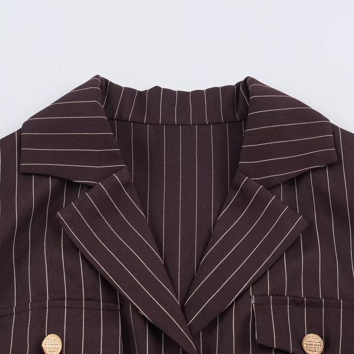 Damen Hemdblusenkleid im Nadelstreifen-Look mit Taillengürtel Echoarchiv