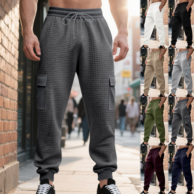 Herren lässige Cargo-Jogginghose mit seitlichen Taschen und elastischem Bund Echoarchiv