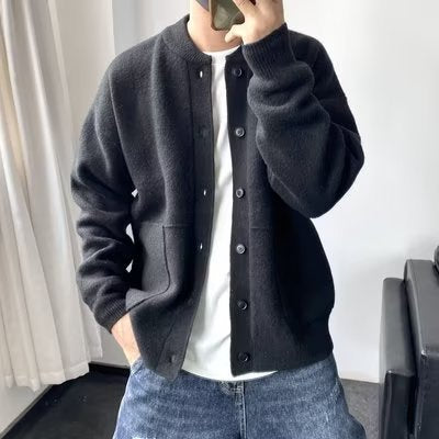 Herren Lässige Strickjacke mit Knopfleiste Echoarchiv