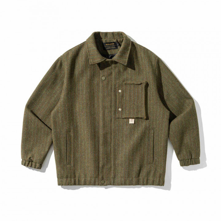 Herren Kastenförmige Overshirt‑Jacke aus Wollmix mit aufgesetzter Brusttasche Echo Archiv