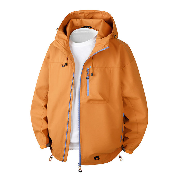 Herren Urbane Schutz-Softshelljacke mit verstellbarer Kapuze, Kontrast-Reißverschlüssen und Brusttasche Echo Archiv