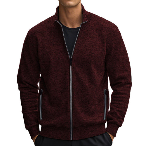 Herren sportliche Fleecejacke mit hohem Kragen und praktischen Taschen Echoarchiv