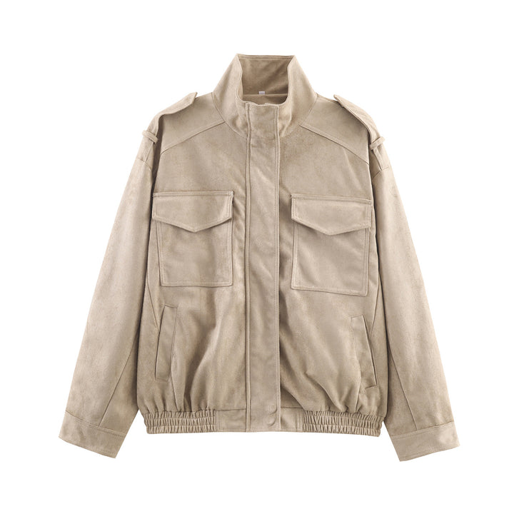 Damen Kurzjacke im Military-Stil mit Schulterklappen, aufgesetzten Brusttaschen und elastischem Saum Echo Archiv