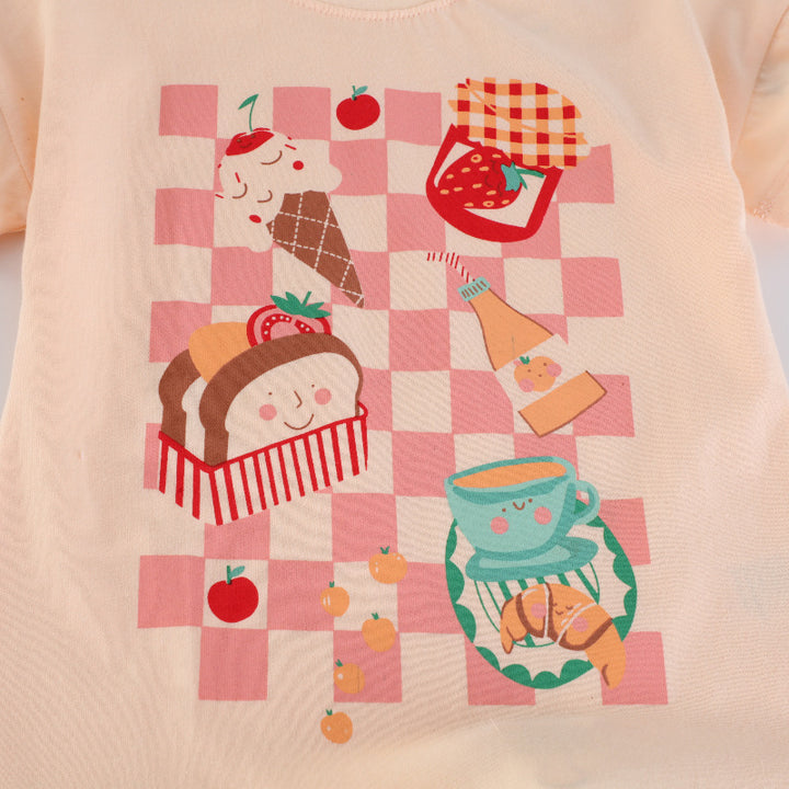 Mädchen T-Shirt mit fröhlichem Speisenmotiv Echo Archiv