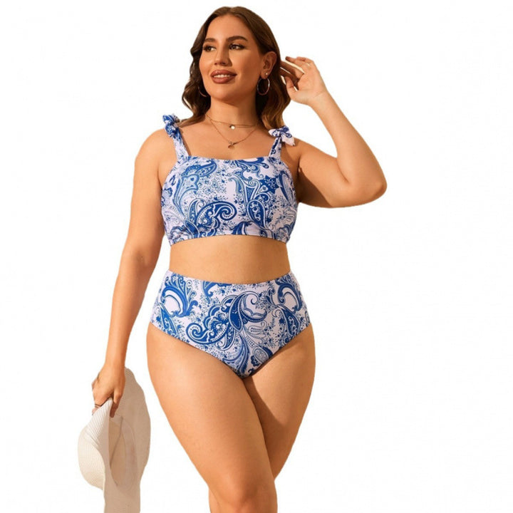 Damen Hochgeschnittener Bikini mit verstellbaren Trägern und floralem Design Echo Archiv