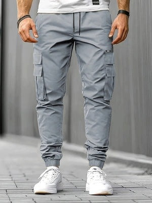 Herren Cargo-Jogginghose mit multifunktionalen Klapp- & Reißverschlusstaschen, elastischem Bund und tapered Bein Echo Archiv