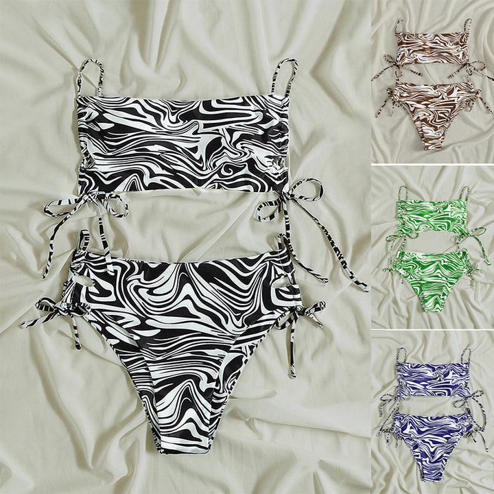 Damen Triangel-Bikini mit verstellbaren Bändern und elastischem Design Echo Archiv