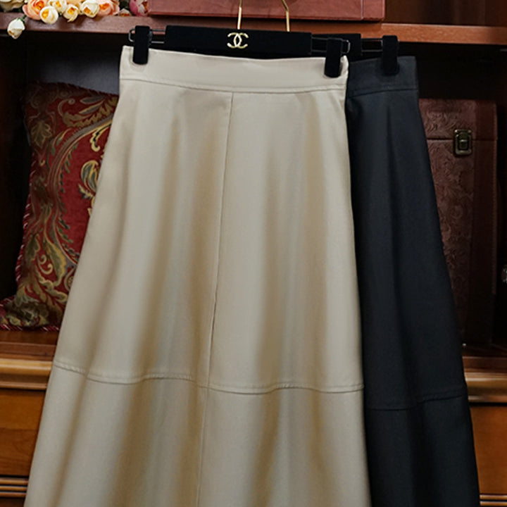 Damen Eleganter, schwingender Lederrock Echoarchiv