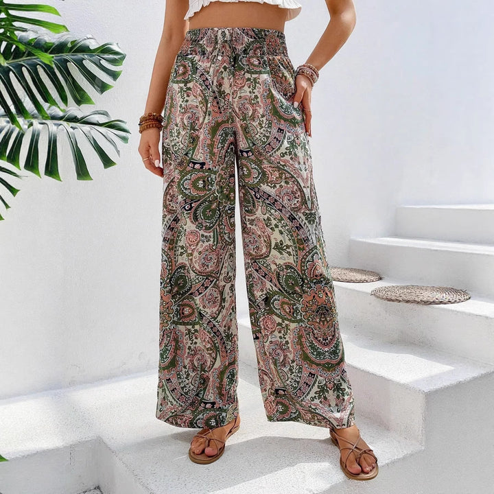 Damen lockere Palazzo-Hosen mit Paisleymuster Echo Archiv