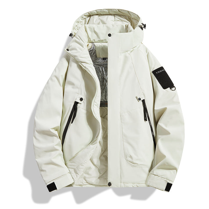 Herren Isolierte Kapuzen-Fieldjacke mit gesteppter Thermofütterung, winddichter Hülle & Utility-Taschen Echoarchiv