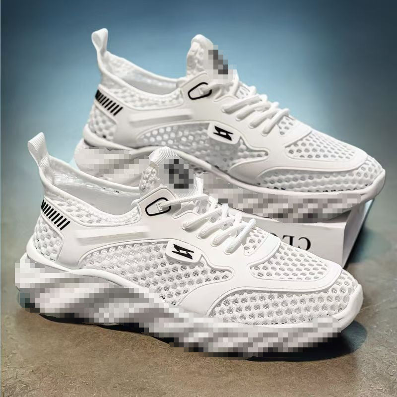 Herren Atmungsaktiver Mesh-Freizeitsneaker mit strukturierter Wellen-Plateausohle Echoarhiv