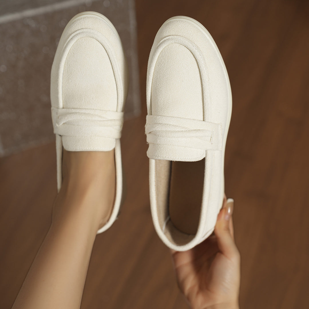 Damen Slip-On-Loafer aus Veloursimitat mit gepolstertem Fußbett Echo Archiv