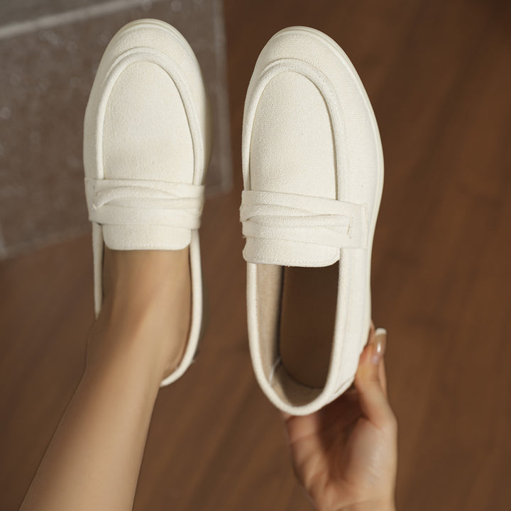 Damen Slip-On-Loafer aus Veloursimitat mit gepolstertem Fußbett Echo Archiv
