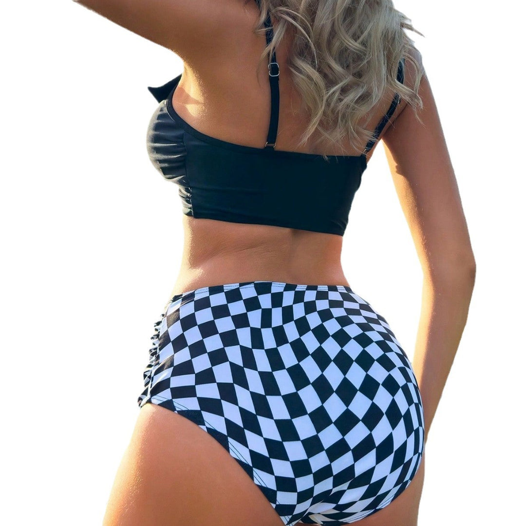 Damen Buntes Wickel-Bikini-Set mit hohem Taillenslip Echo Archiv
