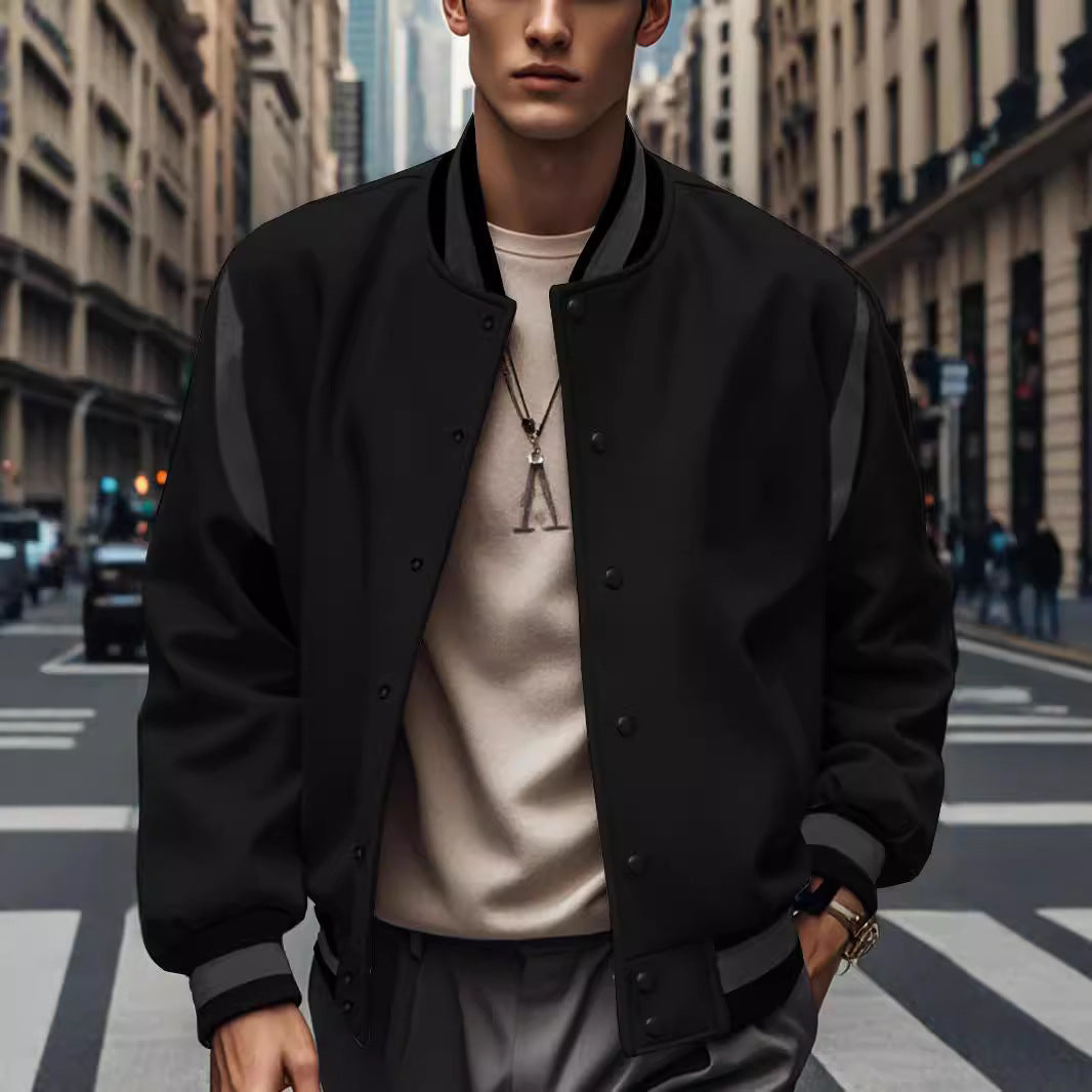 Herren stylische Collegejacke mit kontrastierenden Ärmeln und atmungsaktiven Materialien Echoarchiv